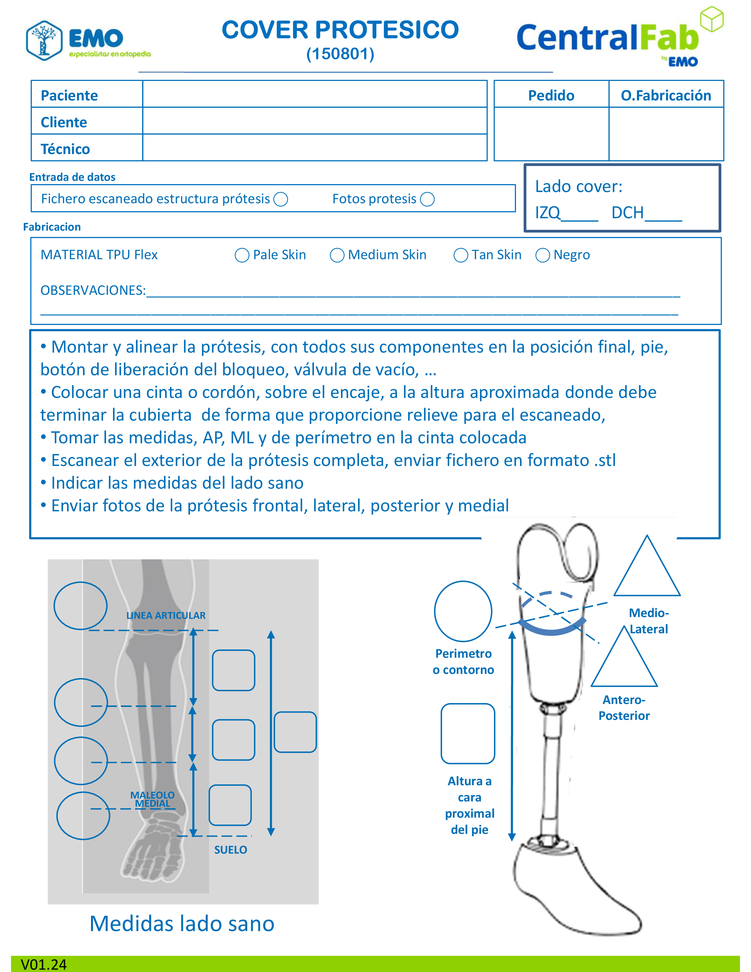 COVER 3D FLEXIBLE PARA PROTESIS TIBIAL